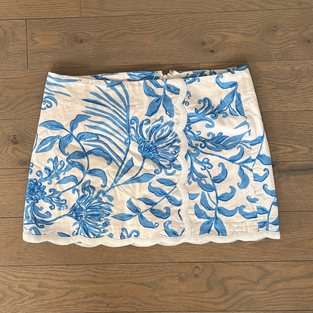 Floral Blue and White Women's Skirt